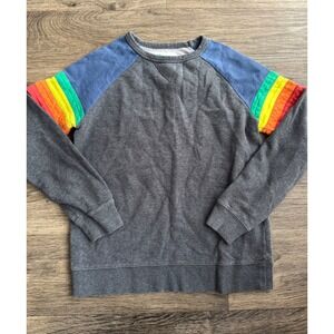 Mini Boden Boys Rainbow Sleeve Sweatshirt Top Size 11-12
